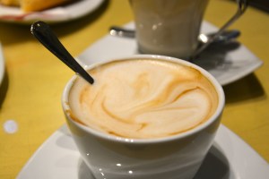 Foamy cappuccino in a cup