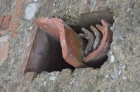 Stacked terracotta shingles