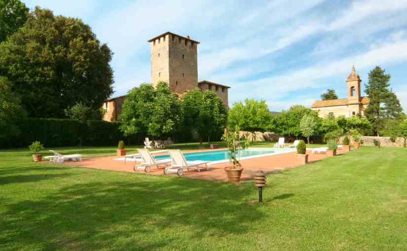 Castle, pool, garden